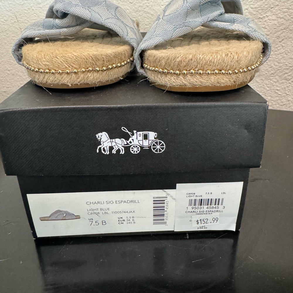 Coach Charli Sig  Espadrilles - 7.5 Blue- Like New - Picture 5 of 8
